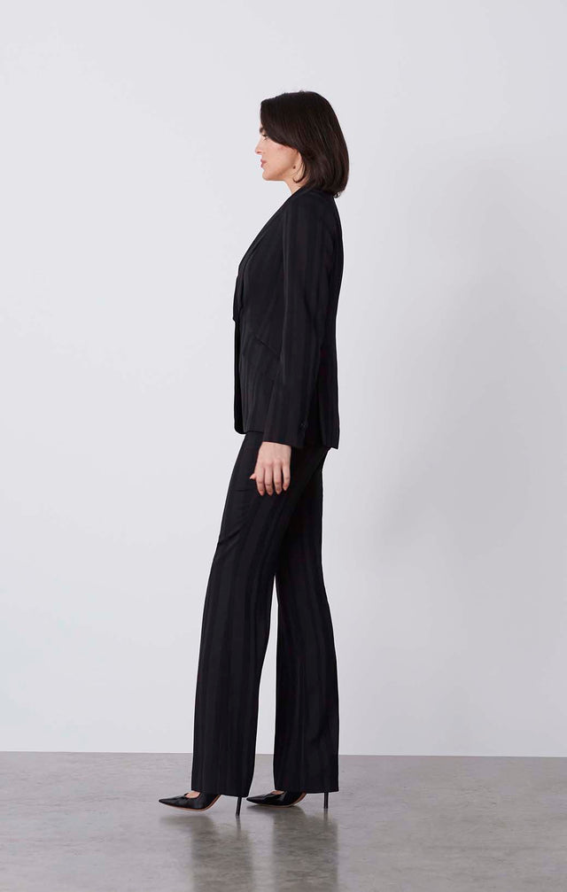 Panther- - Shadow Stripe Satin Tuxedo Jacket - On Model