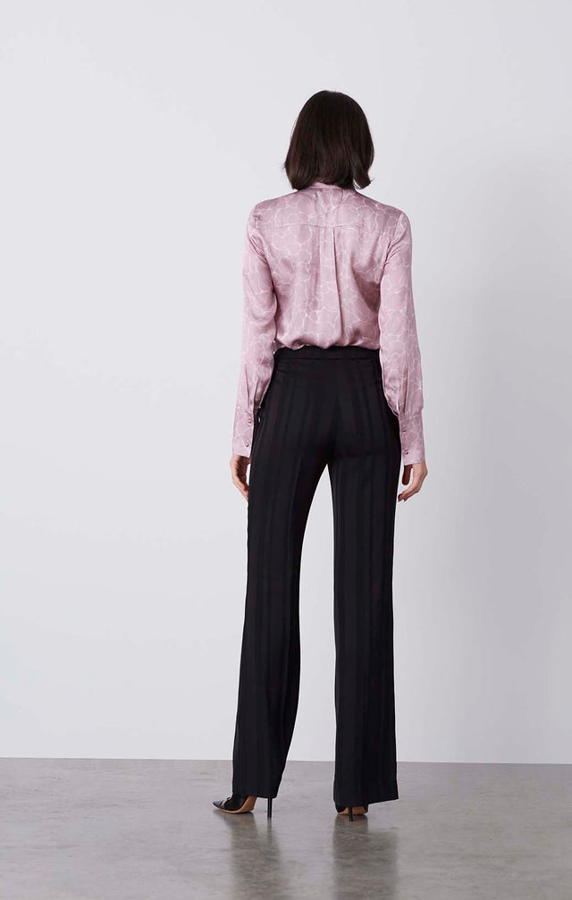 Panther - Shadow Stripe Satin Tuxedo Pants - On Model