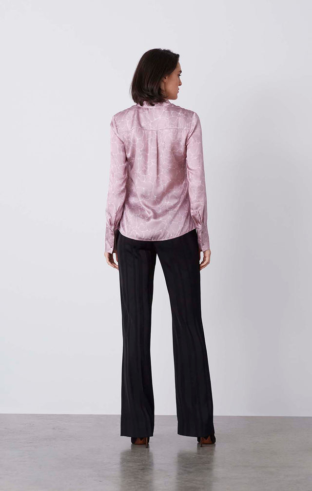 Beguile - Silk-Rich Print Blouse - On Model