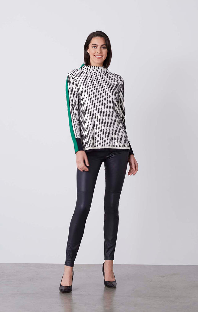 Lake Louise - Ottoman-Textured Mock Turtleneck - On Model