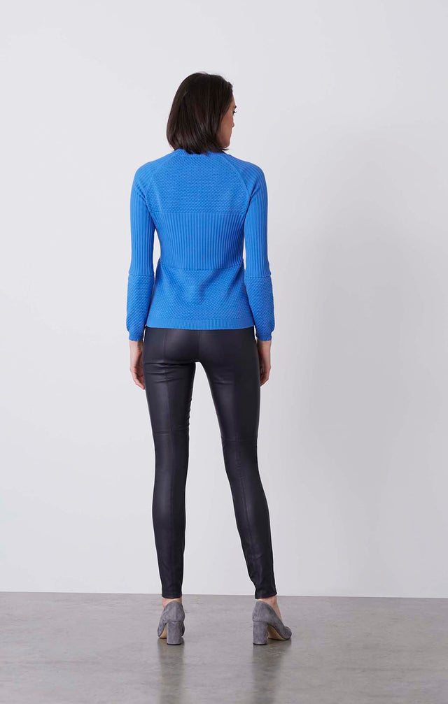 Scandinavia - Mixed-Stitch Scalloped Sweater - On Model