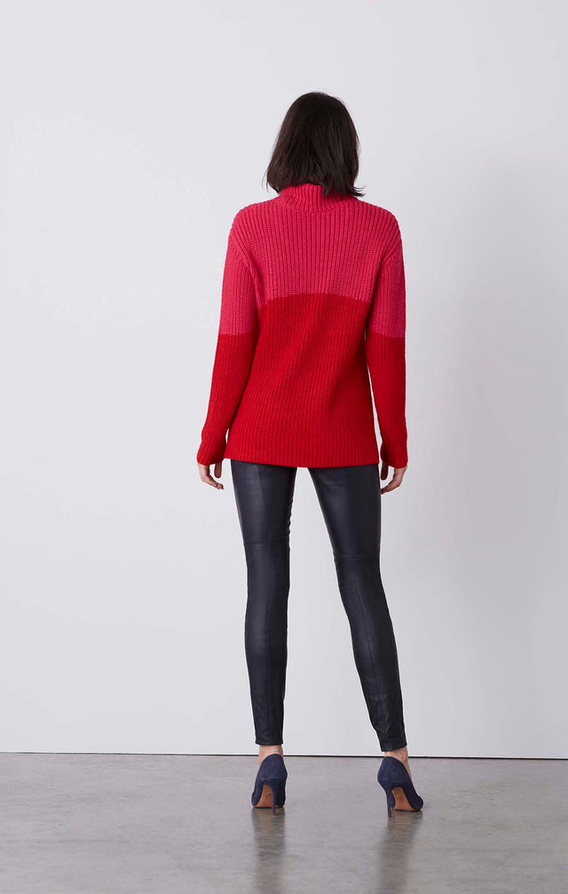 Compote - Colorblock Knit Turtleneck - On Model