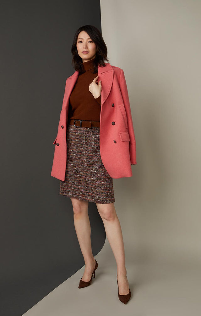 LADY M-PINK WOOL PEACOAT-2-ow-1830-ON MODEL