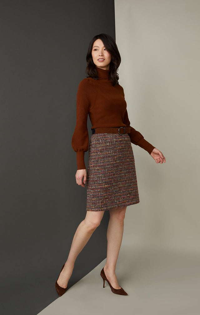 MARQUISE-BRN-BLOUSON KNIT TURTLENECK-4-kn-2244-ON MODEL