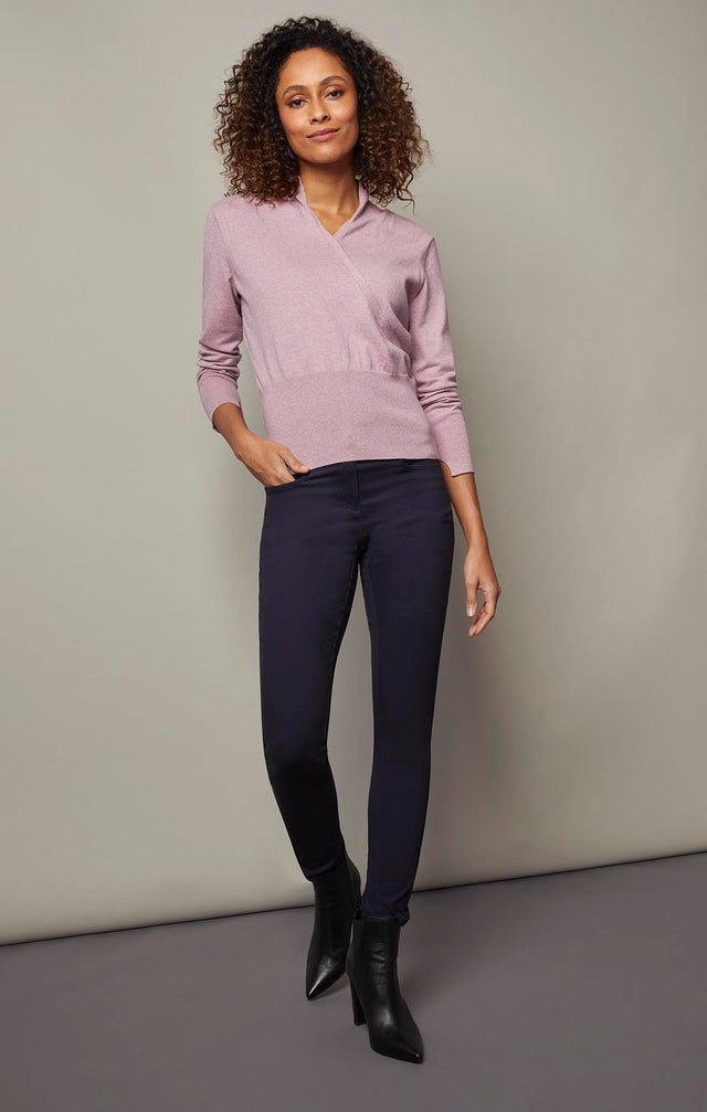 Caladenia - Cashmere-Softened Wrap-Look Sweater - Product Image