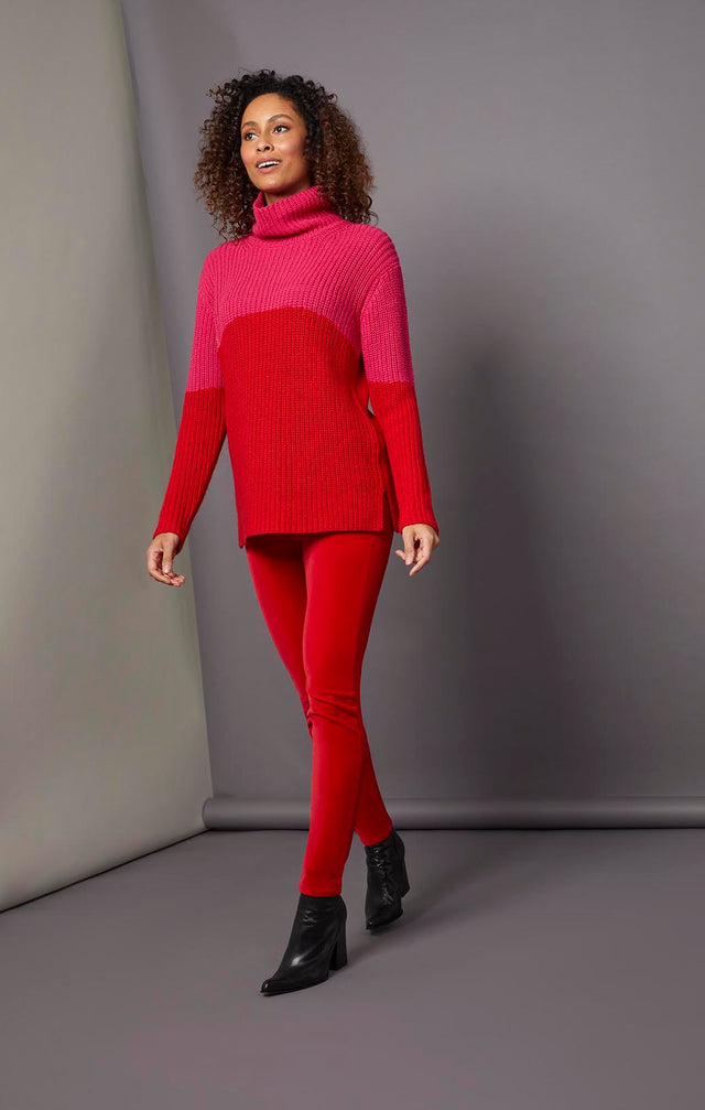 Compote - Colorblock Knit Turtleneck - On Model