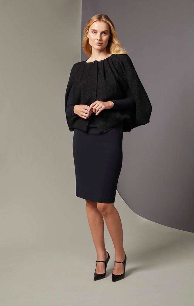 Showtime - Wool-Rich Capelet - On Model