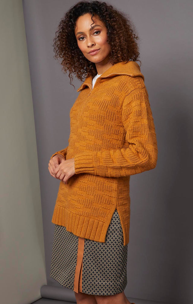 Lillehammer - Mixed Stitch Zip Sweater - Product Image