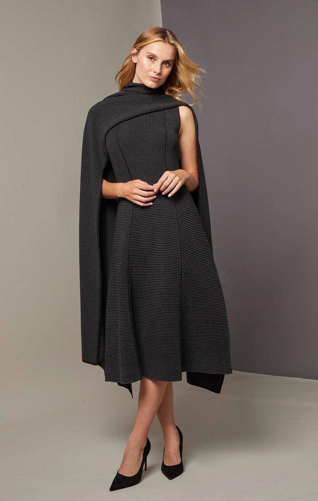 Silvery - Cashmere-Softened Cotton Dress - On Model
