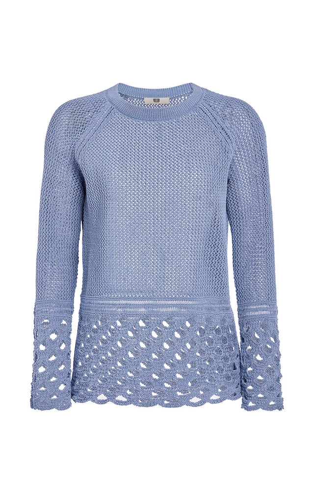 Riviera - Crochet-Look Textured Pullover - Product Image