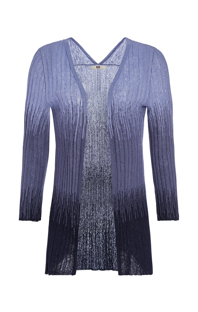 Gulf Stream - Open-Front Knit Cardigan In An Intarsia Ombré - Product Image