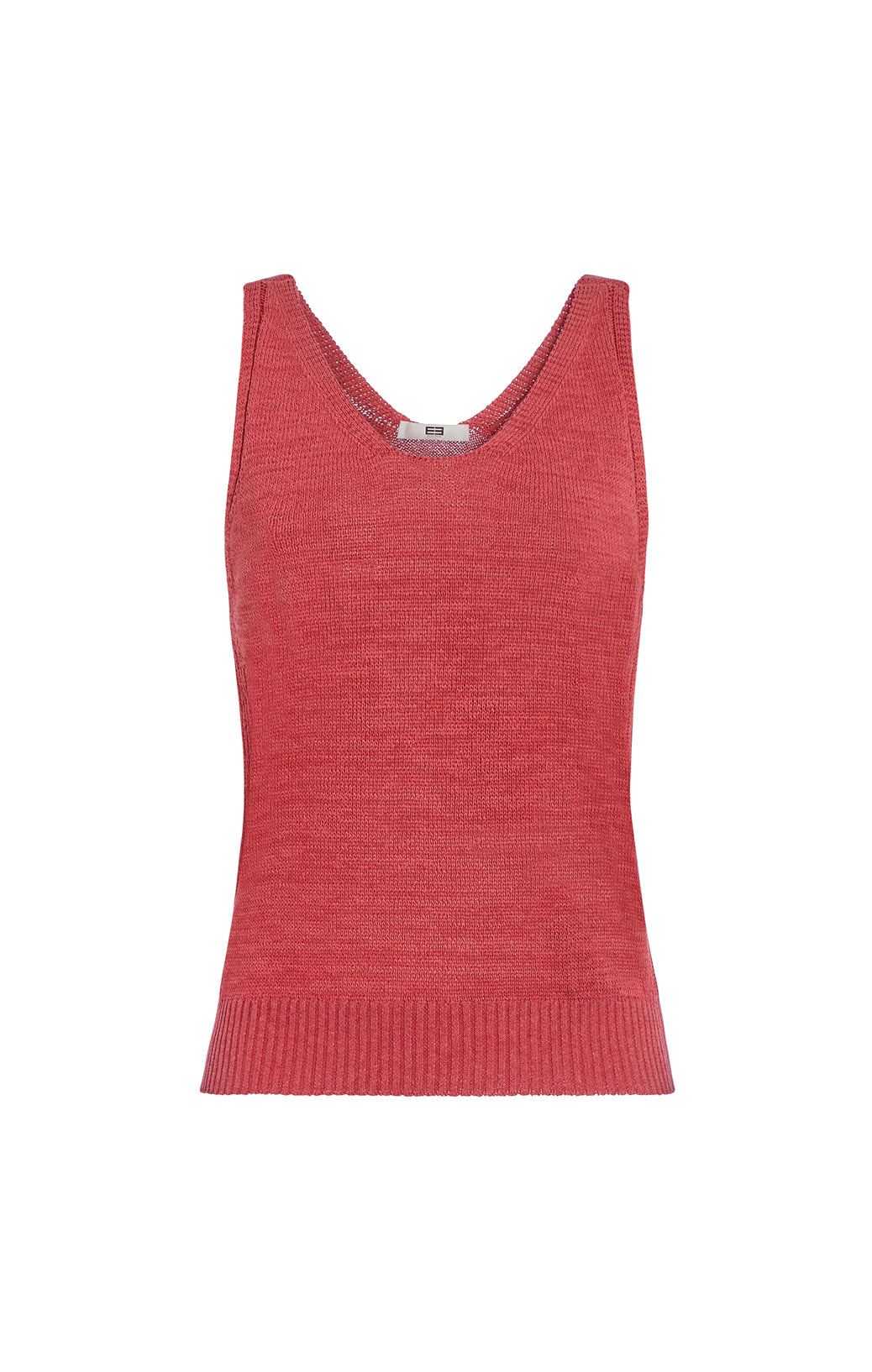 Tuscany-Red - Stretch Cotton Jersey Scoop-Neck Tee - Product Image