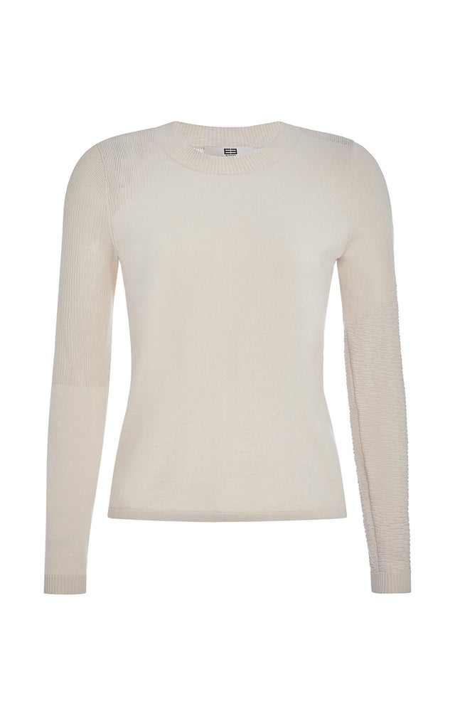 Corsican - Asymmetrical Pullover Knit Top In Contrast Stitches - Product Image