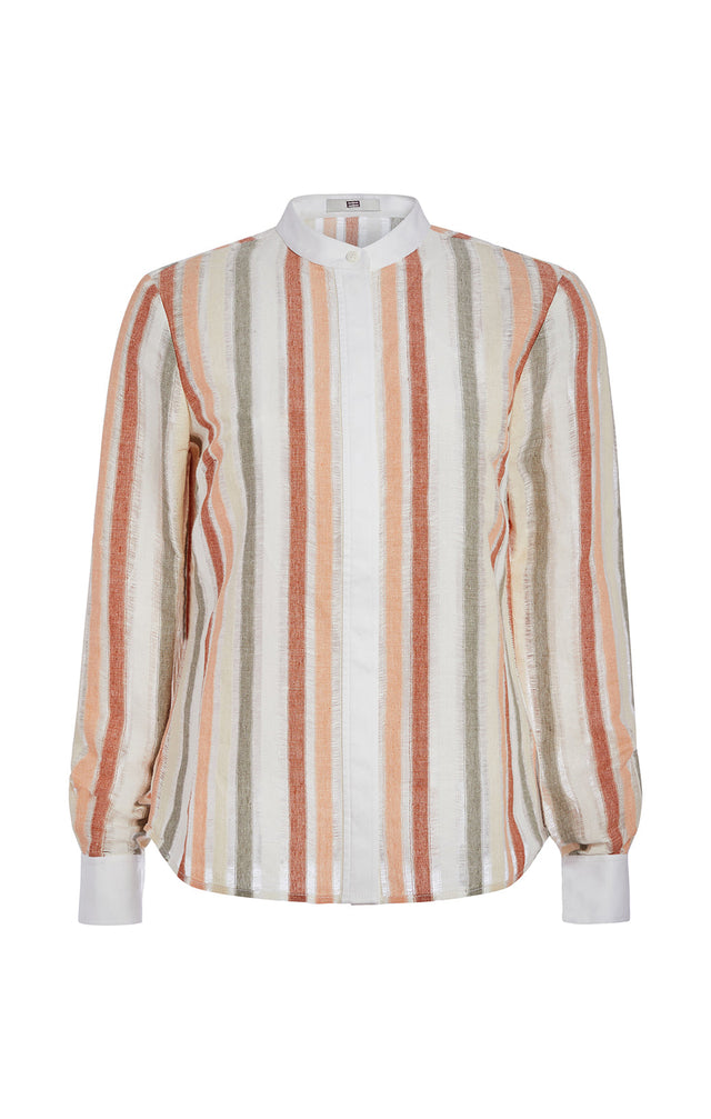 Summer Place - Linen-Blend Striped Shirt & Cami - Product Image