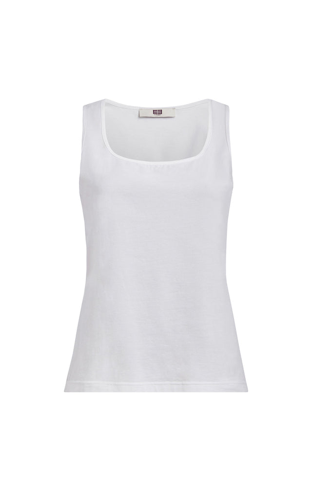 Laguna-Wht - Stretch Jersey Tank Top With Portrait Neck - Product Image