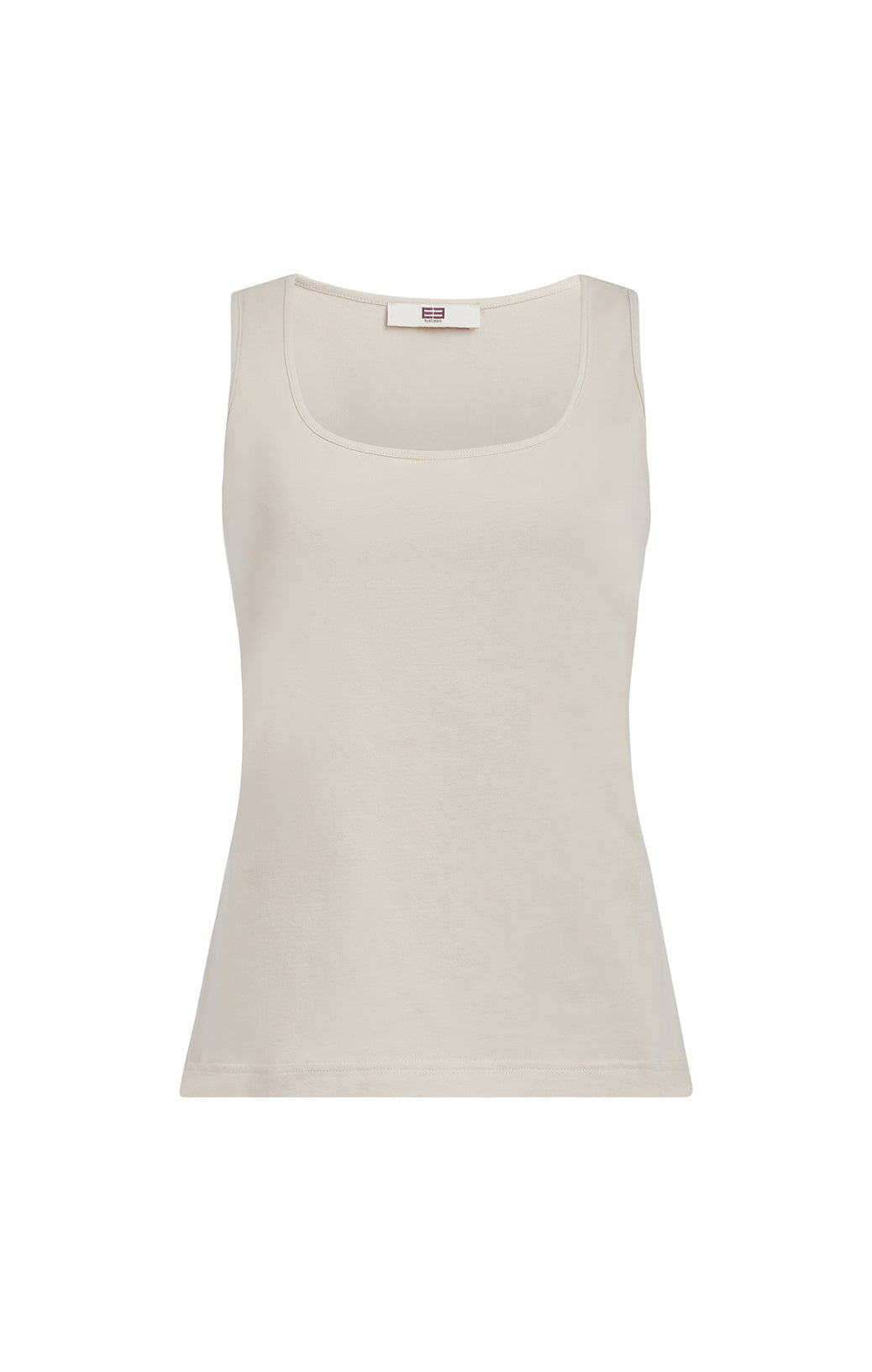 Laguna-Wht - Stretch Jersey Tank Top With Portrait Neck - Product Image