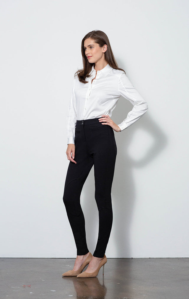 Dressage Black - Ponte Riding Leggings - On Model