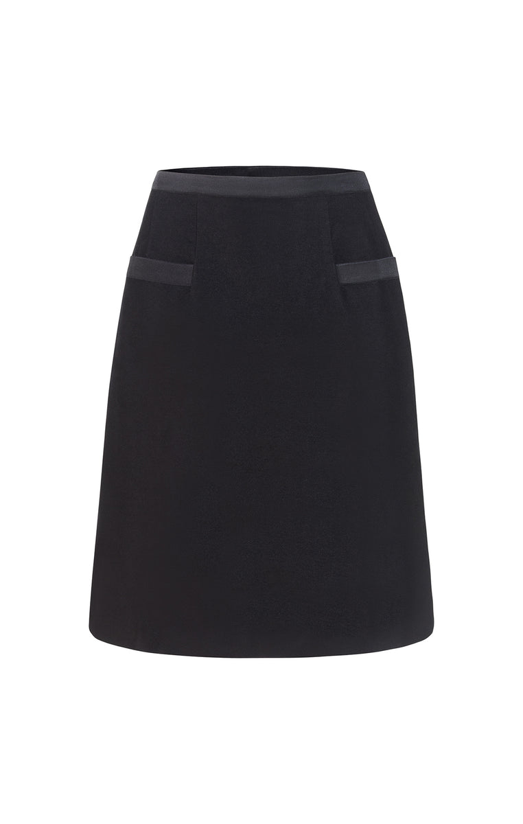 Buy Lift Double-Weave Skirt With Grosgrain Ribbon Trim online 