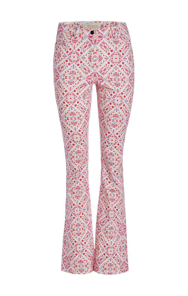 Spice - Jeans In A Placed Moroccan Tile Print - Product Image