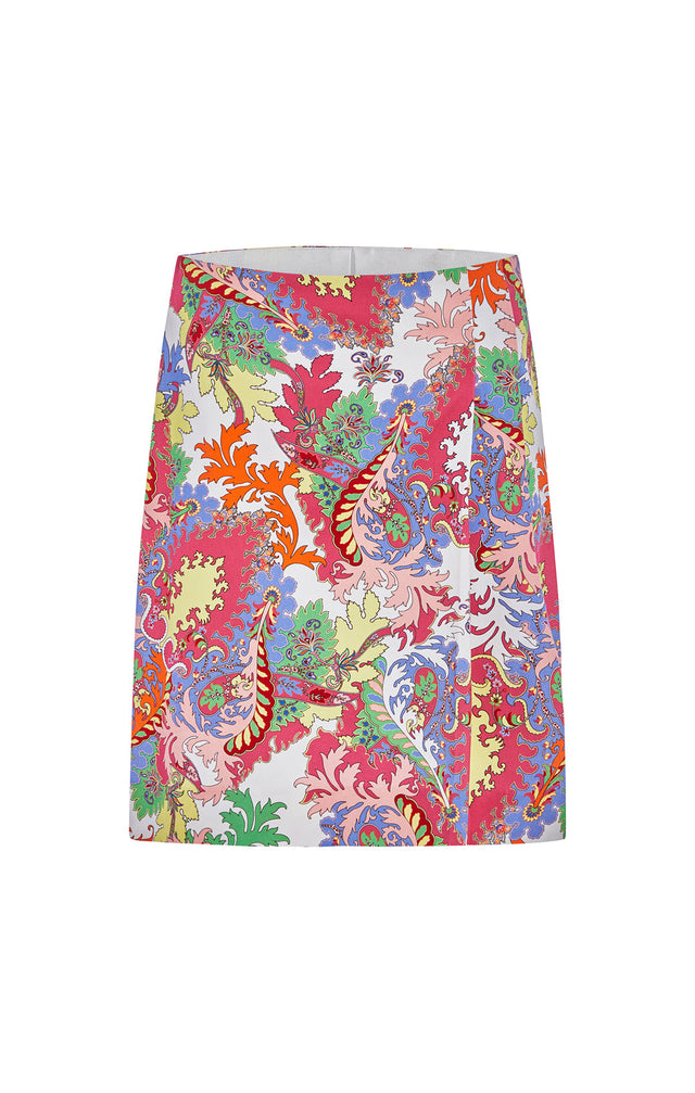 Oasis - Pleated Skirt In A Moroccan Foliage Print - Product Image