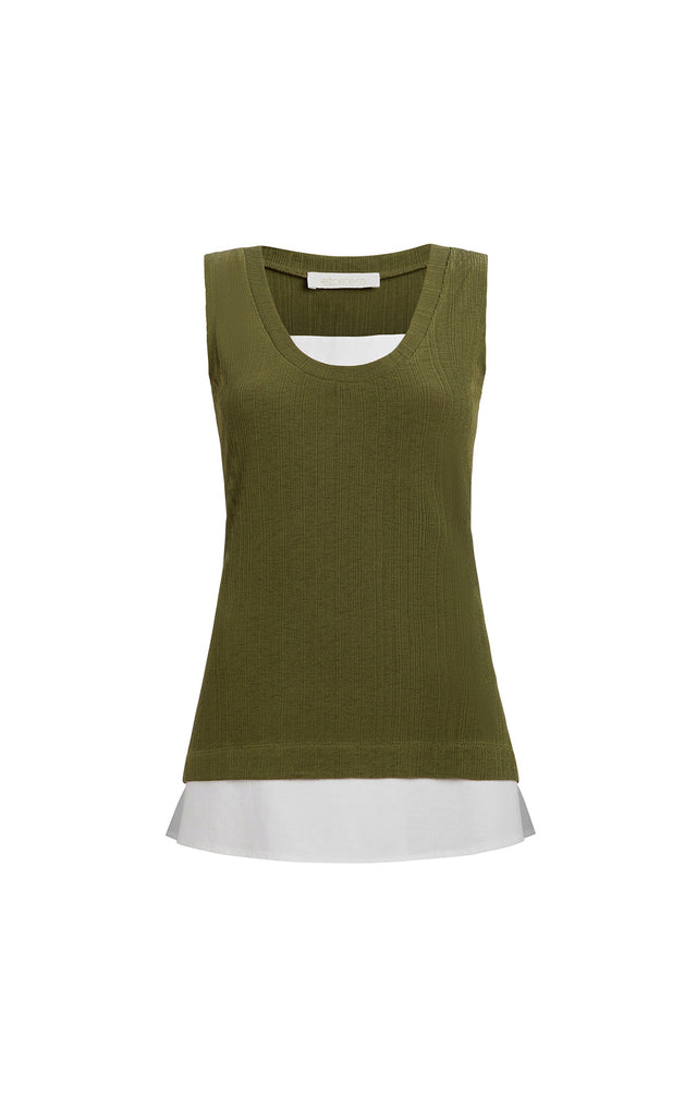 Areca - Sleeveless Knit Tank Top - Product Image