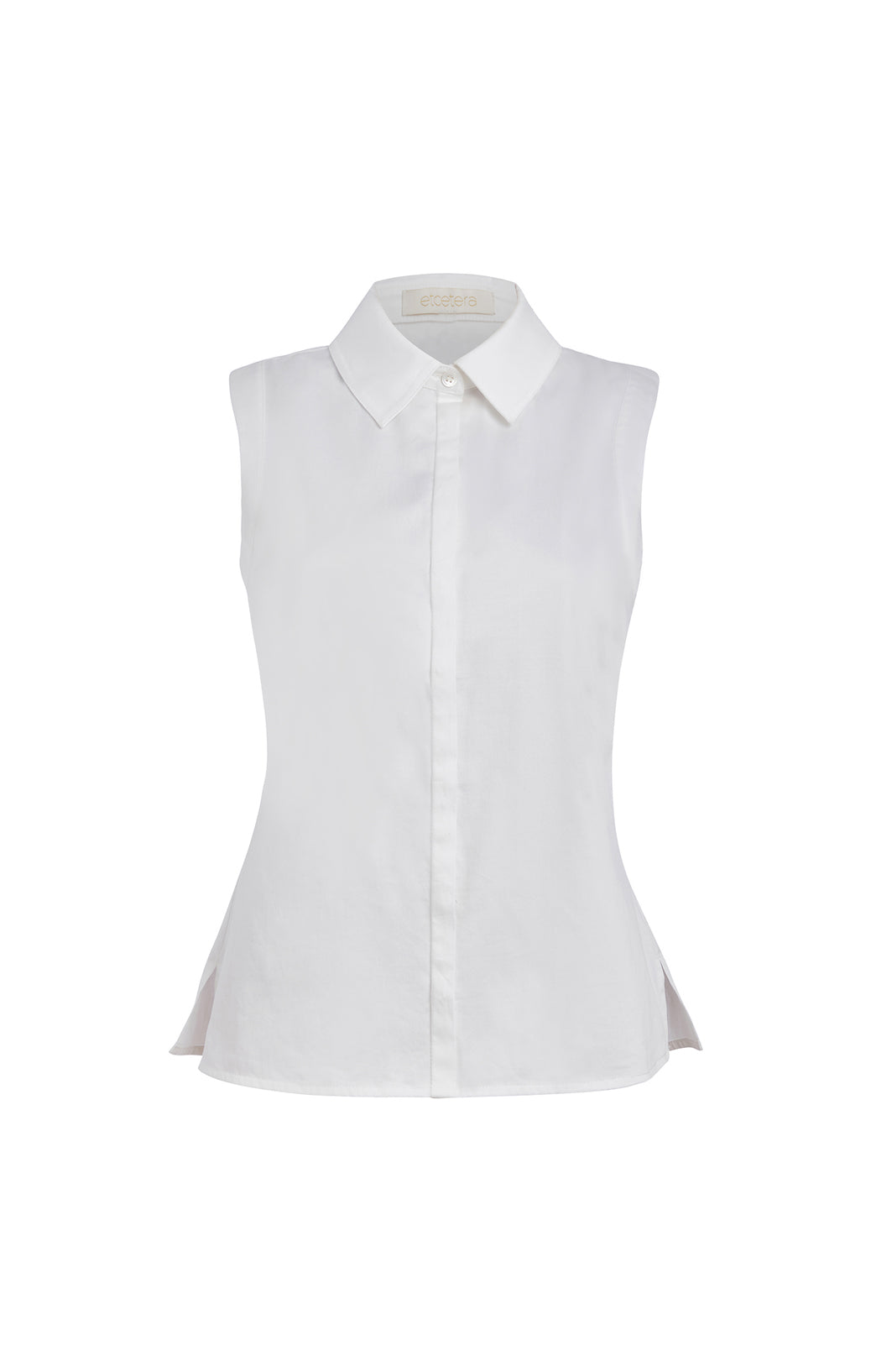 Free Time - Ribbon-Trimmed White Blouse In Stretch Linen - Product Image