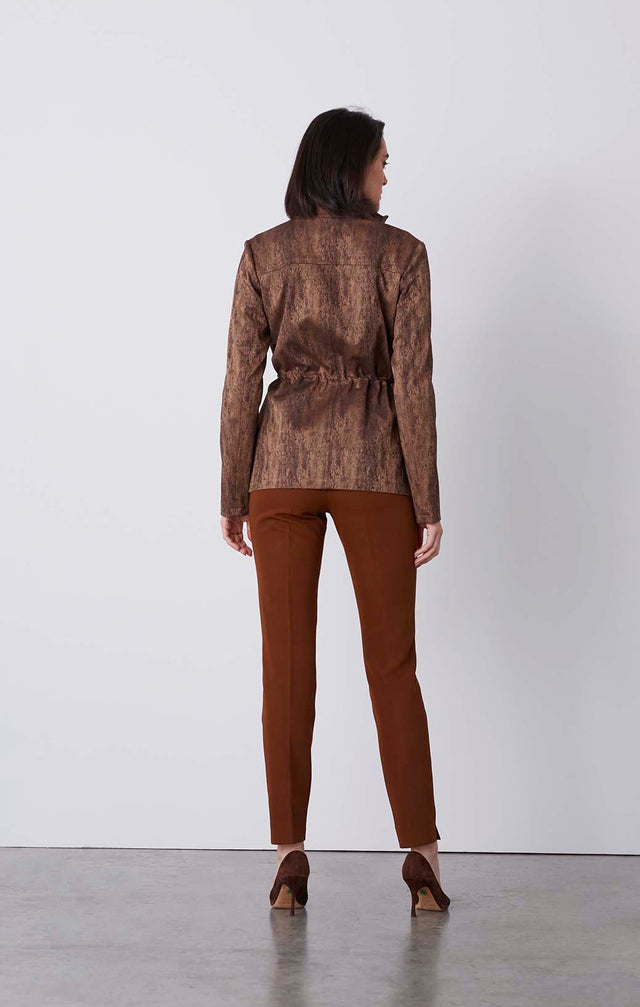 Foxy - Snakeskin Jacquard Jacket With Faux Fox Cuffs - On Model
