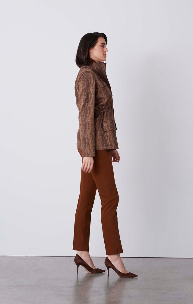 Foxy - Snakeskin Jacquard Jacket With Faux Fox Cuffs - On Model