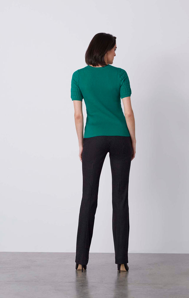 Hex - Hexagonal-Ribbed Crew Neck - On Model