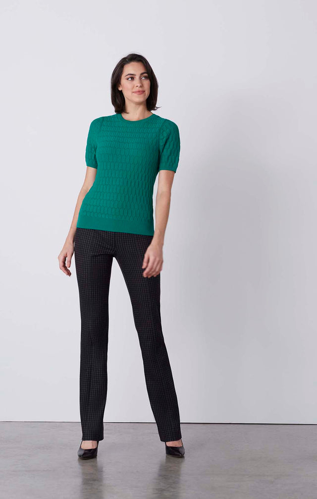 Hex - Hexagonal-Ribbed Crew Neck - On Model