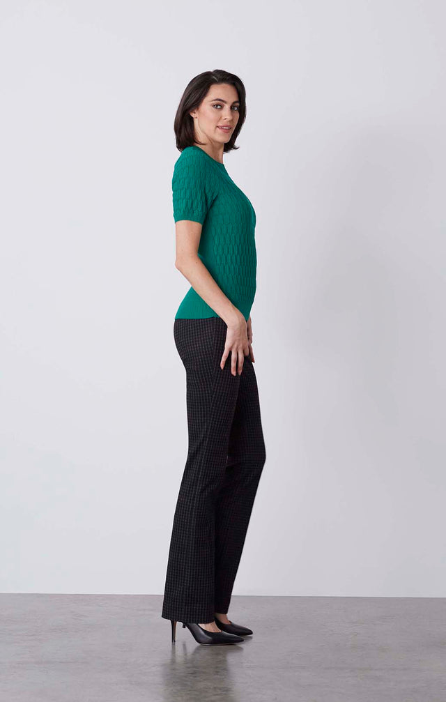 Hex - Hexagonal-Ribbed Crew Neck - On Model