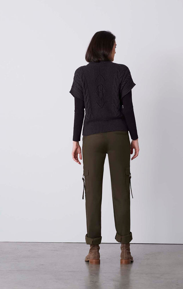 Rendezvous - Pullover Knit Cable Shell - On Model