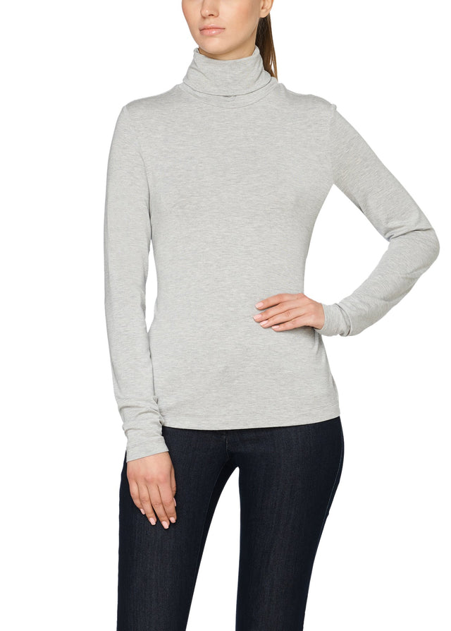 Mood - Sustainable Grey Turtleneck - On Model