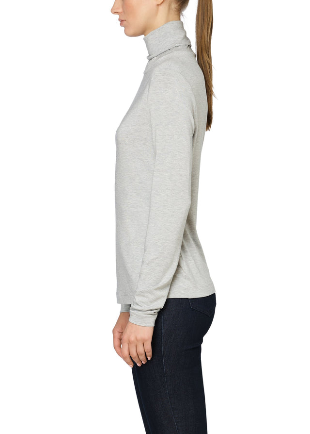 Mood - Sustainable Grey Turtleneck - On Model