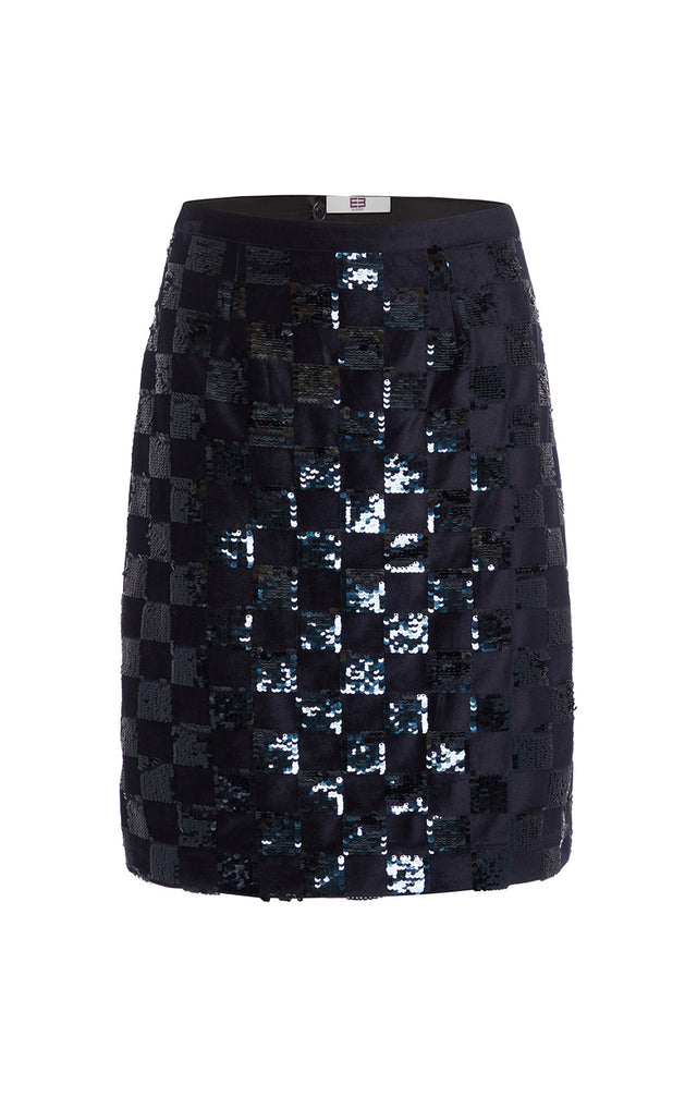 Checkers - Sequined Velvet Skirt