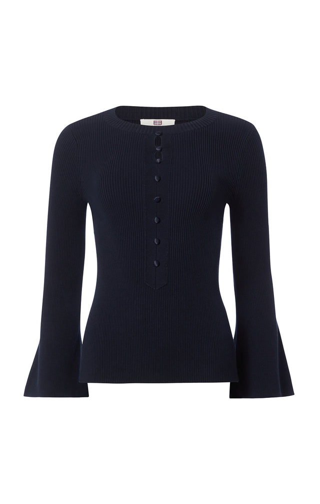 Curvaceous - Ribbed Navy Cardigan Sweater