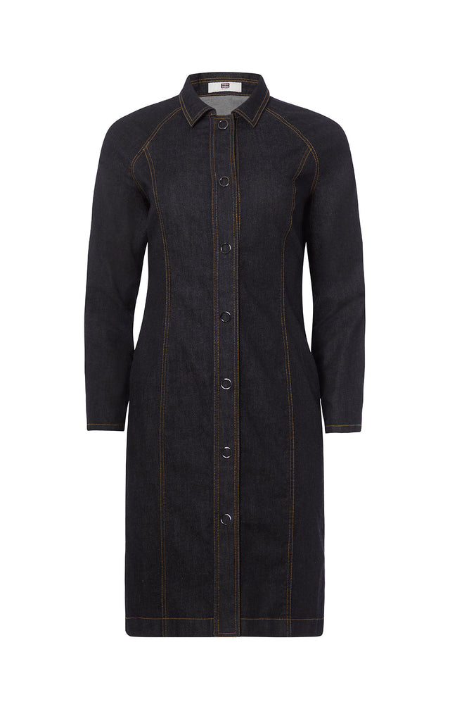 Famous - Black Denim Shirt Dress