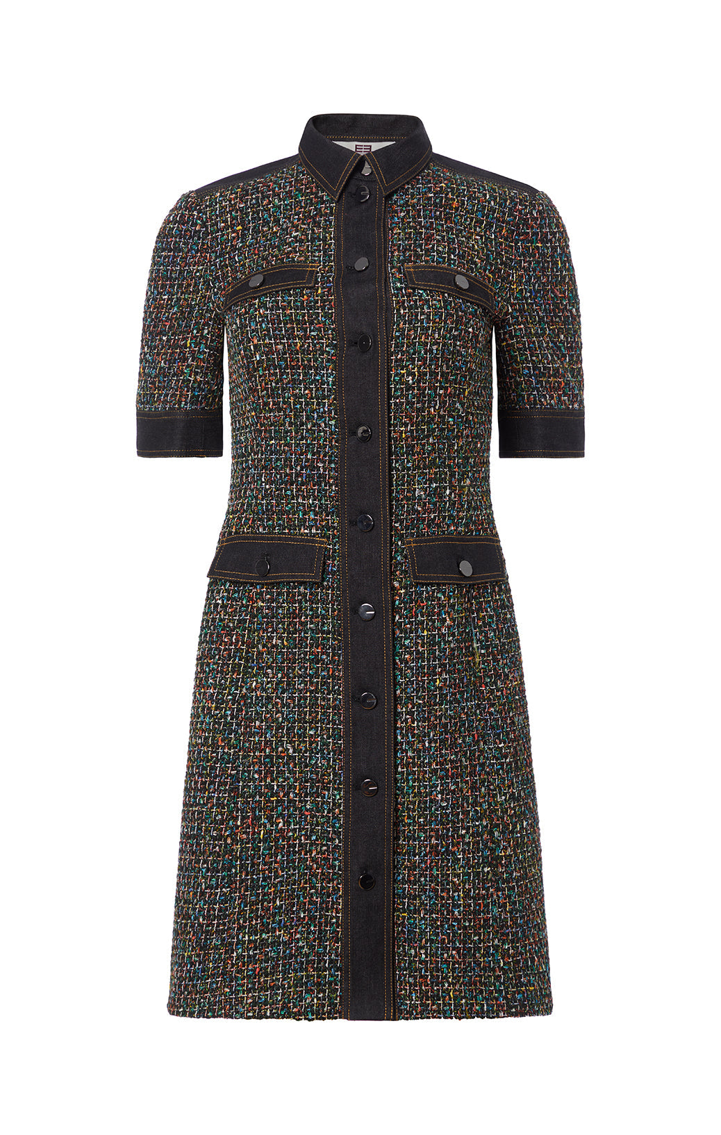 DELPHIAN-BLACK CRÊPE UTILITY DRESS