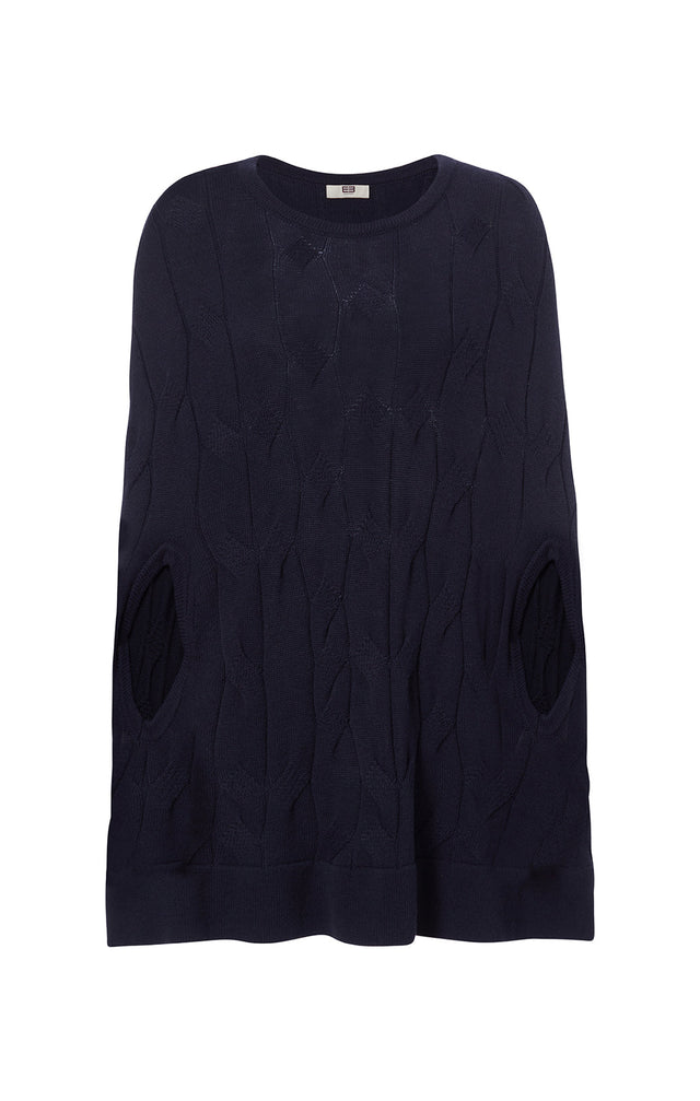 Oscillating - Poncho In Oversized Cable-Knit