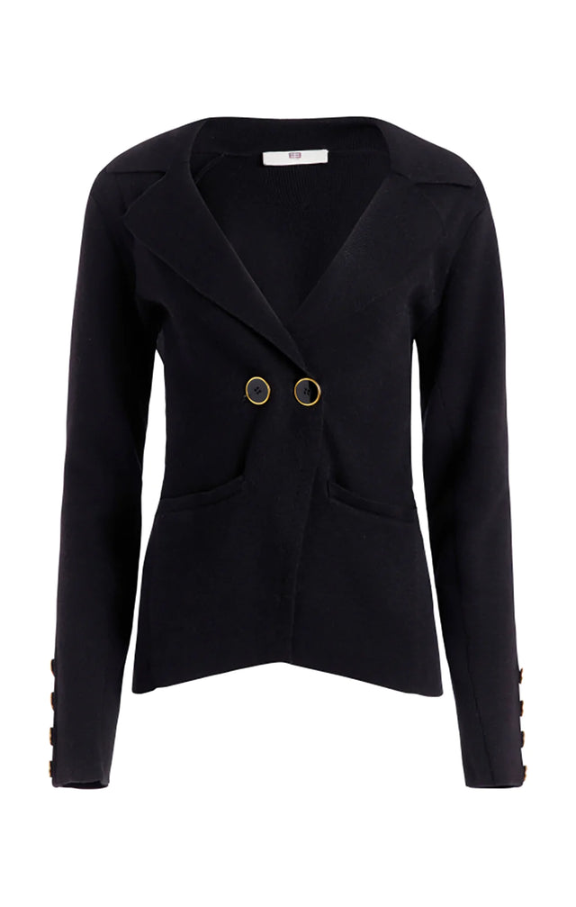 Astrid Black - Silk-Softened Black Knit Blazer