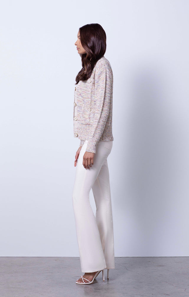 Artisan - Rainbow Yarn Cardigan with Artisan Top - On Model
