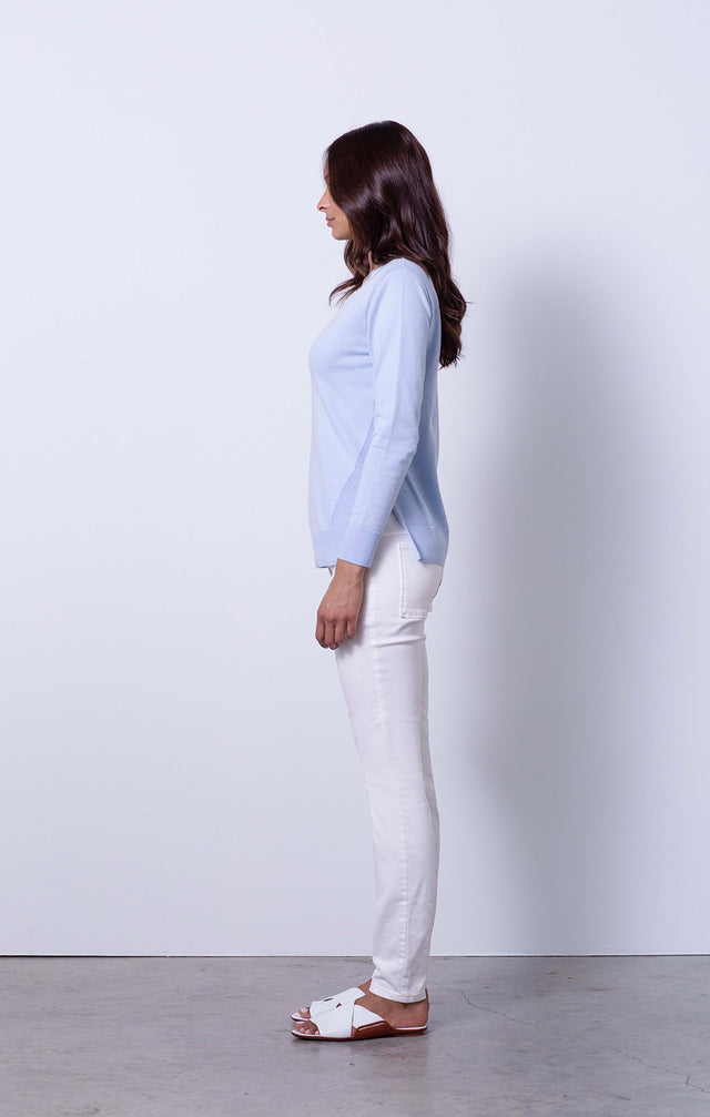 Helsinki - Cashmere-Touch Varsity Sweater - On Model