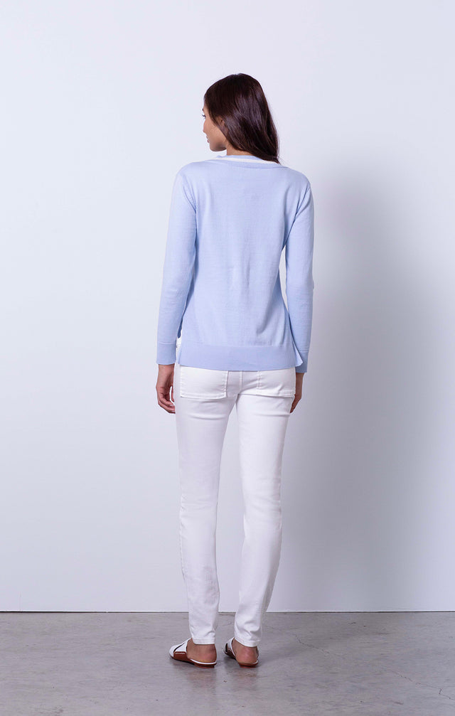 Helsinki - Cashmere-Touch Varsity Sweater - On Model