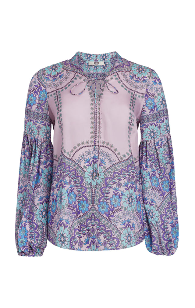 Carnevale - Silk-Enriched Floral Blouse
