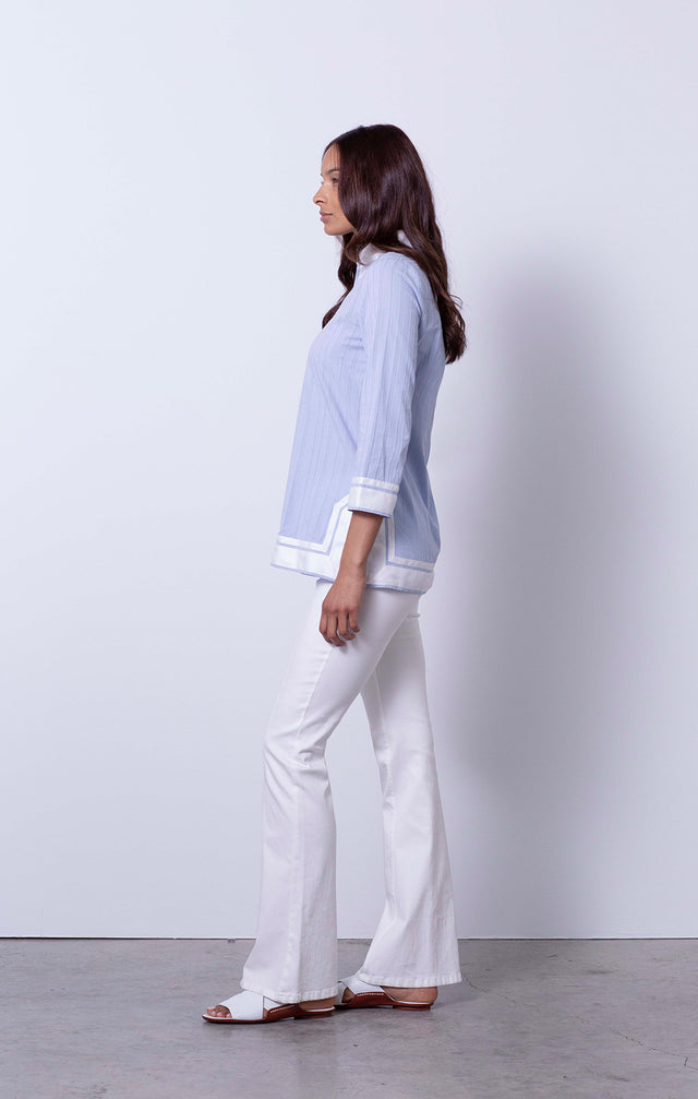 Crater Lake - Tassel-Trimmed Blouse - On Model