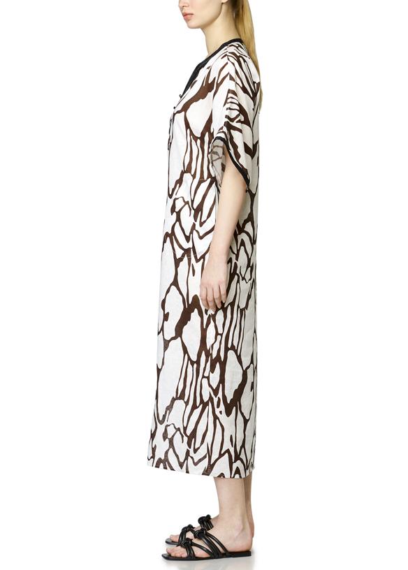 Giraffe - Linen Caftan Dress - On Model