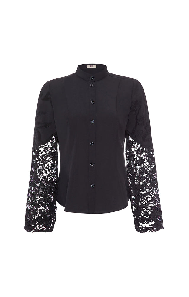 Night Garden - Floral Lace Blouse - Product Image