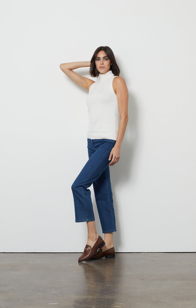 Racer Ivory - Cashmere-softened Cable Knit- Look