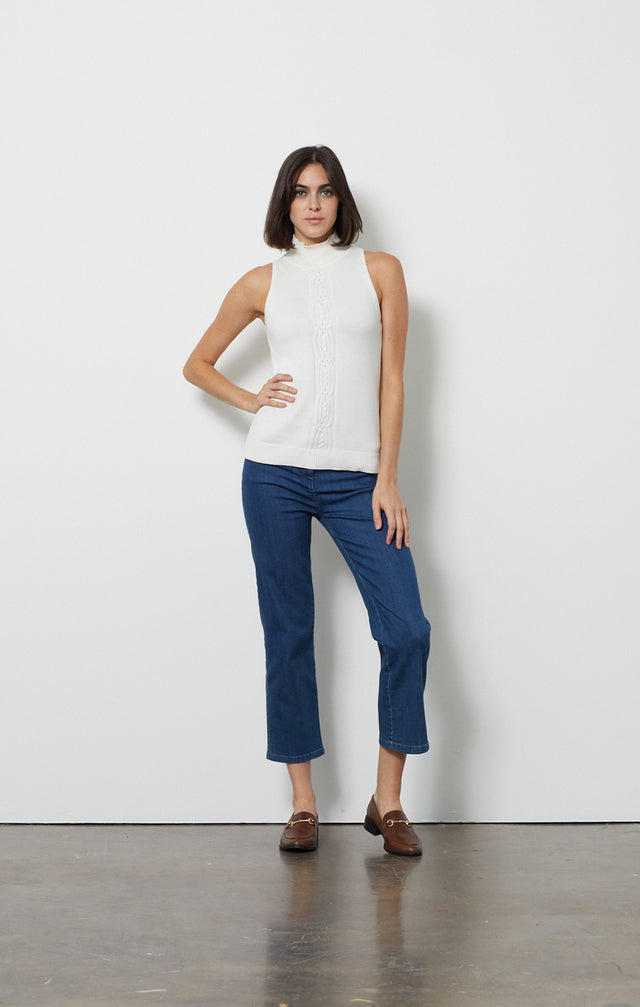 Racer Ivory - Cashmere-softened Cable Knit- Look