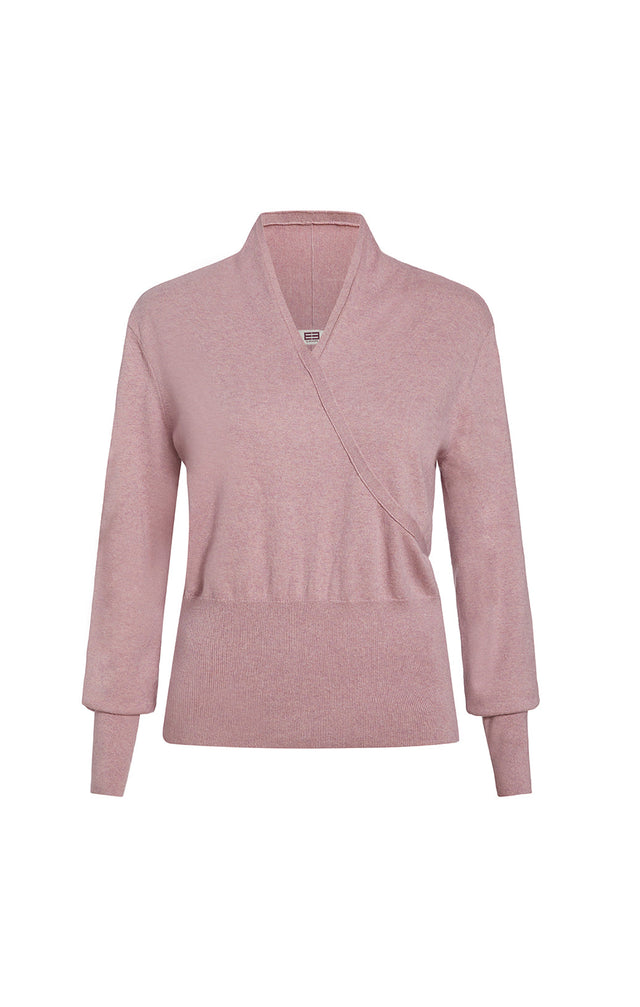 Caladenia - Cashmere-Softened Wrap-Look Sweater - Product Image